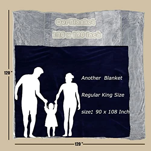 YardsBee Extra Large Blanket 120 X 120 Inches Lightweight Soft Smooth Big Navy Flannel Blanket 10' X 10' For Bed Large Christmas Blanket Gift For Family 4 YardsBee Extra Large Blanket 120 X 120 Inches Lightweight Soft Smooth Big Navy Flannel Blanket 10' X 10' For Bed Large Christmas Blanket Gift For Family - Image 2
