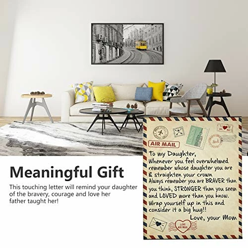 N/V To My Daughter Blanket From Mom Fleece Blanket Letter Printed Quilts Air Mail Blanket Personalized Custom Gifts 4 N/V To My Daughter Blanket From Mom Fleece Blanket Letter Printed Quilts Air Mail Blanket Personalized Custom Gifts - Image 2