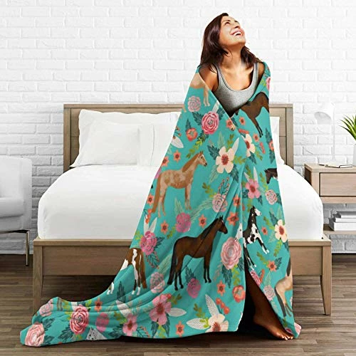 Scroll Sport Multi Theme Blanket Size Lightweight Super Soft Comfortable Luxury Bed Blanket Microfiber (Flower Horse, 40"x50") 7 Scroll Sport Multi Theme Blanket Size Lightweight Super Soft Comfortable Luxury Bed Blanket Microfiber (Flower Horse, 40"x50") - Image 5