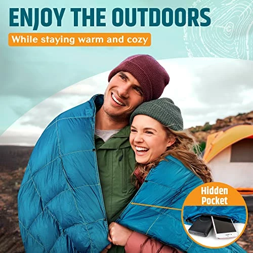 Roebury Puffy Camping Blanket Packable Vegan (Down Alternative) Compact Lightweight XL Blankets For Outdoor Cold Weather Backpacking Hiking Travel Stadium - Water-Resistant Army Green 7 Roebury Puffy Camping Blanket Packable Vegan (Down Alternative) Compact Lightweight XL Blankets For Outdoor Cold Weather Backpacking Hiking Travel Stadium - Water-Resistant Army Green - Image 5