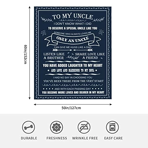KCIWLOIZ Uncle Gifts Blanket Gift For Uncle From Niece Nephew Best Uncle Ever Blanket For Birthday Aniversary Thanksgiving Day 60''x50'' To New Dad 6 KCIWLOIZ Uncle Gifts Blanket Gift For Uncle From Niece Nephew Best Uncle Ever Blanket For Birthday Aniversary Thanksgiving Day 60''x50'' To New Dad - Image 4