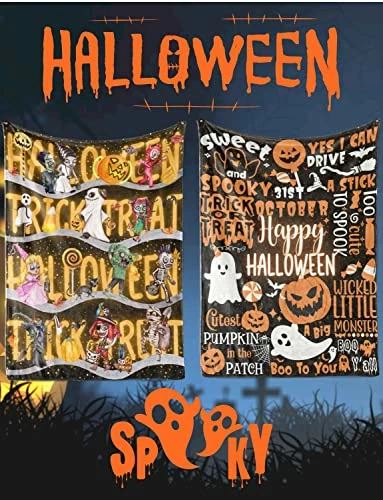 InnoBeta Halloween Decorations Gifts For Kids Women Teens Adults, Bed Flannel Fleece Blankets (50"x 65"), Funny Gifts For Halloween Lovers Or Party's Hostess, Halloween Party Supplies - Happy Halloween 7 InnoBeta Halloween Decorations Gifts For Kids Women Teens Adults, Bed Flannel Fleece Blankets (50"x 65"), Funny Gifts For Halloween Lovers Or Party's Hostess, Halloween Party Supplies - Happy Halloween - Image 5