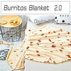 Kimdee Burrito Tortilla Blanket Double Sided 71 Inches For Adult And Kids, 280 GSM Cozy Flannel Fabric Taco Blanket, Novelty Giant Food Throw Blanket For Bed, Couch, Travel, Picnic And Beach -Electric Blankets Sales 2022 51cgPCa7YmL