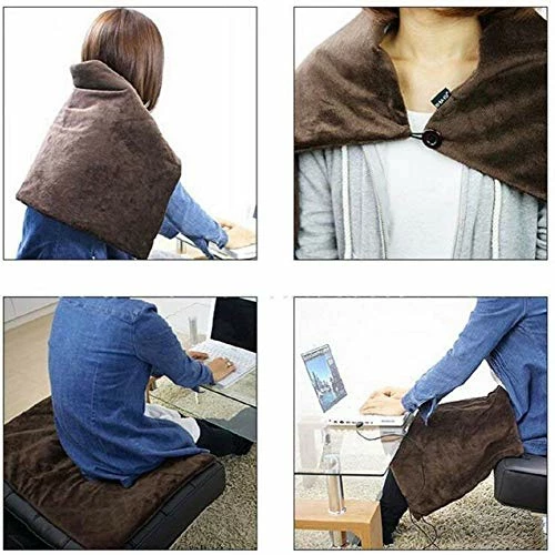 TOHMR USB Heated Shawl, Warm Electric Throws Flannel Blanket Heating Cushion Pad Blanket - 3 Speed Regulating Switch 34"X22" (Gray) 7 TOHMR USB Heated Shawl, Warm Electric Throws Flannel Blanket Heating Cushion Pad Blanket - 3 Speed Regulating Switch 34"X22" (Gray) - Image 5
