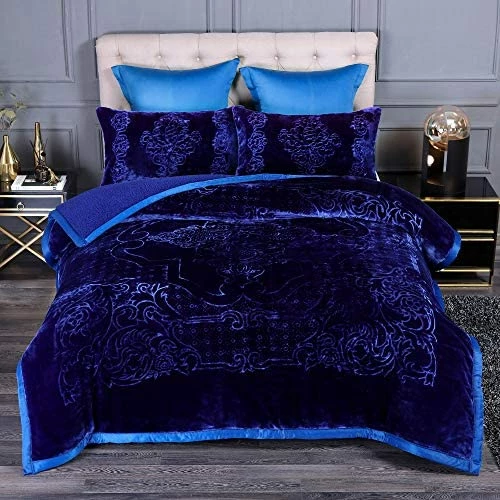 JML Fleece Blanket 79"x 91", 3- Pieces Sherpa Blanket - Super Soft Warm, Korean Style Reversible Embossed Winter Borrego Blanket, Purple Printed - Black Pattern 12 JML Fleece Blanket 79"x 91", 3- Pieces Sherpa Blanket - Super Soft Warm, Korean Style Reversible Embossed Winter Borrego Blanket, Purple Printed - Black Pattern - Image 10