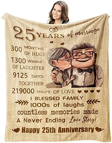 Antonia Bellamy 25th Blanket 60"X 50" - Gift For 25th Wedding Anniversary - 25 Years Of Marriage Gifts For Dad Mom Friends Grandparents - 25th Wedding For Husband Wife 25th Anniversary 14 Antonia Bellamy 25th Blanket 60"X 50" - Gift For 25th Wedding Anniversary - 25 Years Of Marriage Gifts For Dad Mom Friends Grandparents - 25th Wedding For Husband Wife 25th Anniversary - Image 12
