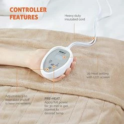 Degrees Of Comfort Heated Blanket | Dual Control W/ Auto Shut Off | Electric Blanket Queen Size For Bed | 20 Heating Levels | Microplush & Machine Washable | -Grey, 84Wx90L 11 Degrees Of Comfort Heated Blanket | Dual Control W/ Auto Shut Off | Electric Blanket Queen Size For Bed | 20 Heating Levels | Microplush & Machine Washable | -Grey, 84Wx90L -Electric Blankets Sales 2022 51e8BHLRJ7L