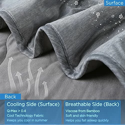 SEDONA HOUSE Cooling Throw Blanket For Hot Sleepers Night Sweats, Lightweight Breathable Summer Cool Blanket For Sofa Couch Bed Travel, Machine Washable( Grey, 50×60inch) 5 SEDONA HOUSE Cooling Throw Blanket For Hot Sleepers Night Sweats, Lightweight Breathable Summer Cool Blanket For Sofa Couch Bed Travel, Machine Washable( Grey, 50×60inch) - Image 3