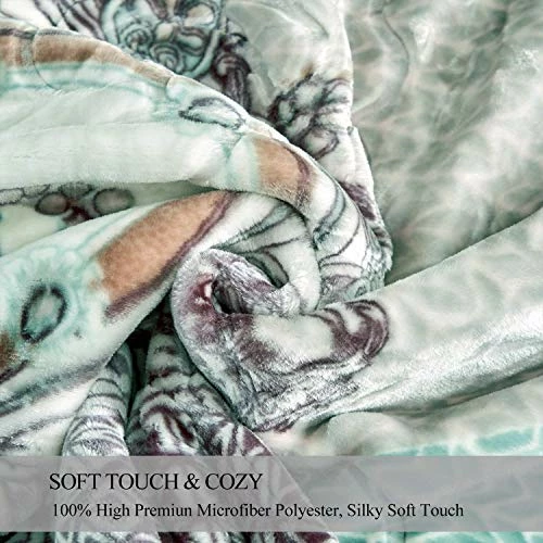 JML Plush Raschel Blanket, Korean Mink Blankets - Silky Soft, 2 Ply Printed Fleece Blanket (Patchwork, Queen) 7 JML Plush Raschel Blanket, Korean Mink Blankets - Silky Soft, 2 Ply Printed Fleece Blanket (Patchwork, Queen) - Image 5