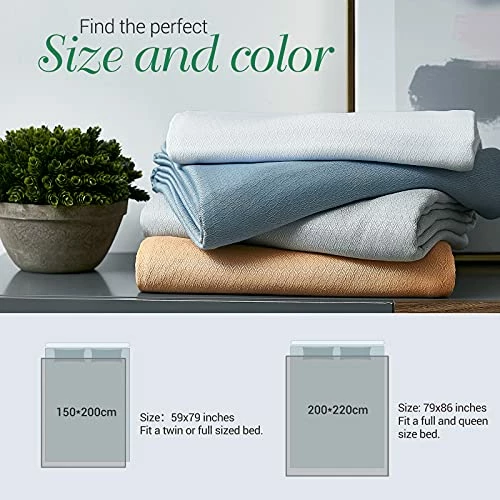Elegear 100% Bamboo Cooling Blanket For Hot Sleepers, Absorbs Heat To Keep Cool, Ultra-Cool Breathable Summer Blanket, Twin/Full Size Super Soft Lightweight Blanket For All-Season Uses, 59"x79", White Bamboo-grey 7 Elegear 100% Bamboo Cooling Blanket For Hot Sleepers, Absorbs Heat To Keep Cool, Ultra-Cool Breathable Summer Blanket, Twin/Full Size Super Soft Lightweight Blanket For All-Season Uses, 59"x79", White Bamboo-grey - Image 5