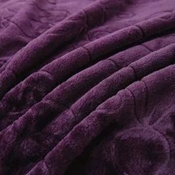 JML Plush Fleece Blanket, Bed Blanket Queen Size (75" X 91") - Soft, Warm, Lightweight Solid Color Embossed Blanket For Bed, Pattern-Purple -Electric Blankets Sales 2022 51eVwCGCyWS