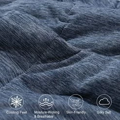 PHF Clever Cooling Blanket Twin Size, Summer Blankets Absorbs Heat To Keep Adults Children Hot Sleeper Cool On Warm Nights,Lightweight Breathable Blanket For Bed Sofa Couch, 60 X 80 Inches, Navy -Electric Blankets Sales 2022 51egwWfUlFL