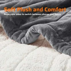 Degrees Of Comfort Sherpa Soft Dual Control Electric Blanket King Size, Heating Blankets | Washable | 1-10 Hour Automatic Shut Off | Double Zone, 20 Heat Settings | 100" X 90" Grey 21 Degrees Of Comfort Sherpa Soft Dual Control Electric Blanket King Size, Heating Blankets | Washable | 1-10 Hour Automatic Shut Off | Double Zone, 20 Heat Settings | 100" X 90" Grey -Electric Blankets Sales 2022 51eh7UCM6XL 1