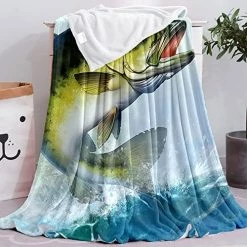 LodiSFOA Largemouth Bass Bass Jumping Out Of Water Fleece Blanket Travel Blanket Warm Soft Bed Blankets For Adults Gift For Christmas Holiday 50"x40" Black 3 17 LodiSFOA Largemouth Bass Bass Jumping Out Of Water Fleece Blanket Travel Blanket Warm Soft Bed Blankets For Adults Gift For Christmas Holiday 50"x40" Black 3 -Electric Blankets Sales 2022 51epqkPiHL. AC