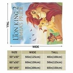 Atgzfdr Ultra Soft Simba The King Lion Blankets Warm Funny Cooling Blanket Fits Couch Sofa Bedroom Living Room For Women Mens 50 Inch X40 Inch , Black