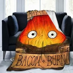 Mioolkt Calcifer Howl's Moving Castle Blanket Throw Blankets Ultra Soft Flannel Lightweight Throws For Couch, Bed, Plush Fuzzy Flannel Microfiber Warm Thermal Blanket All Seasons Use 60"x50" Black -Electric Blankets Sales 2022 51f3XqLys8S. AC 1