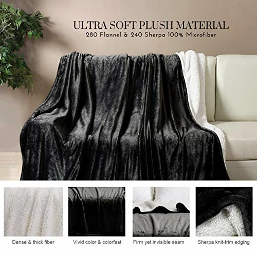 Casa Platino Sherpa Fleece Bed Blankets Queen Size - Navy Blue Thick Fuzzy Warm Soft Large Queen Blanket For Bed, 90x90 Inches 8 Casa Platino Sherpa Fleece Bed Blankets Queen Size - Navy Blue Thick Fuzzy Warm Soft Large Queen Blanket For Bed, 90x90 Inches - Image 6