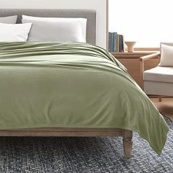 Martex 1B06869 Super Soft Fleece Plush Lightweight Blanket Low Lint Luxury Hotel Style Solid Pet Friendly Bed And Couch Blankets, Full Queen, Green -Electric Blankets Sales 2022 51fHLZ3hSML