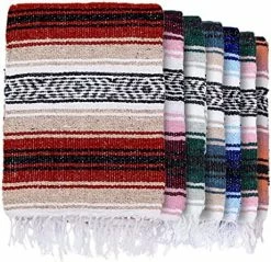 Craft & Kin Handcrafted Mexican Blanket, Serape Blanket, Mexican Blankets And Throws, Authentic Mexican Blankets, Yoga Blanket, Falsa Blanket, Tribal Blanket, Baja Blanket, Apricot, 50x70 Inches -Electric Blankets Sales 2022 51fJ60DOYJL. AC