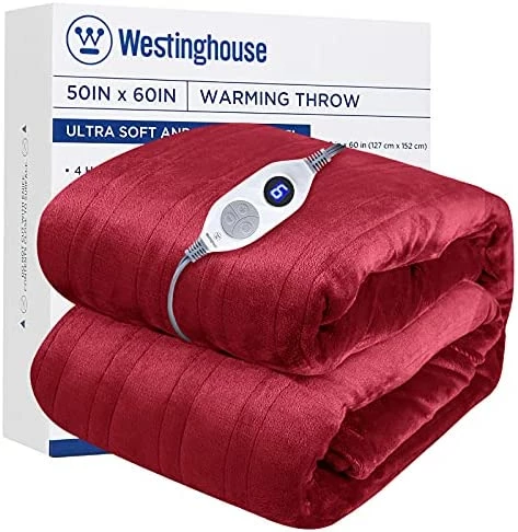 Westinghouse Heated Blanket, Electric Blanket With 6 Heating Levels, 4 Hour Auto Off, Overheat Protection, Machine Washable, Flannel (50x60 Inches, Grey) 15 Westinghouse Heated Blanket, Electric Blanket With 6 Heating Levels, 4 Hour Auto Off, Overheat Protection, Machine Washable, Flannel (50x60 Inches, Grey) - Image 13