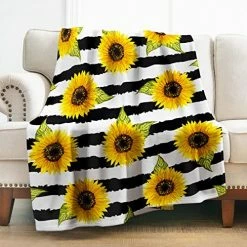 Levens Sunflower Gifts Throw Blanket For Women - Living Room Home Bedroom Decor, Soft Fuzzy Yellow Flower Print Plush Blankets For Couch Sofa Bed Birthday Black 50"x60" -Electric Blankets Sales 2022 51fkMe1GZXL. AC