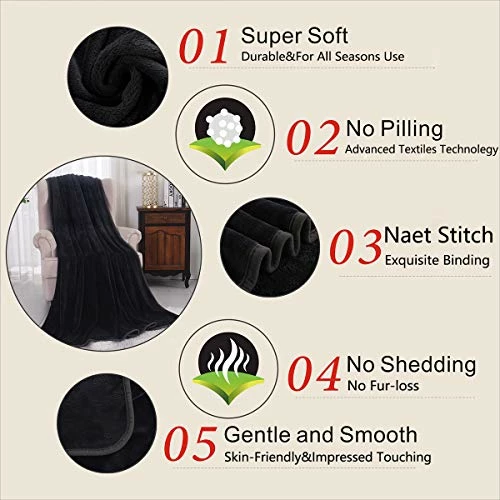 Hokly Soft Queen Size Blanket For All Season Warm Fuzzy Microplush Lightweight Thermal Soft Blankets For Couch Bed Sofa,90x90 Inches,Dark Gray Purple 4 Hokly Soft Queen Size Blanket For All Season Warm Fuzzy Microplush Lightweight Thermal Soft Blankets For Couch Bed Sofa,90x90 Inches,Dark Gray Purple - Image 2