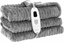 ZONLI Electric Blanket Queen Size，Heated Blanket Throw With 10 Heating Levels And 1-12 Hours Time Settings, Flannel Fast Heating Blanket For Bedroom Office Couch，Machine Washable, Grey, 72 X 84 Inch -Electric Blankets Sales 2022 51gCdk5WoZL. AC