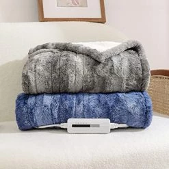Coomiss Electric Heated Blanket 50" X 60" Luxury Faux Fur Sherpa Fast Heating Blanket ETL Certification With 5 Heating Levels 3 Hours Auto Off Machine Washable Navy Blue 14 Coomiss Electric Heated Blanket 50" X 60" Luxury Faux Fur Sherpa Fast Heating Blanket ETL Certification With 5 Heating Levels 3 Hours Auto Off Machine Washable Navy Blue -Electric Blankets Sales 2022 51gVxFK4xBL