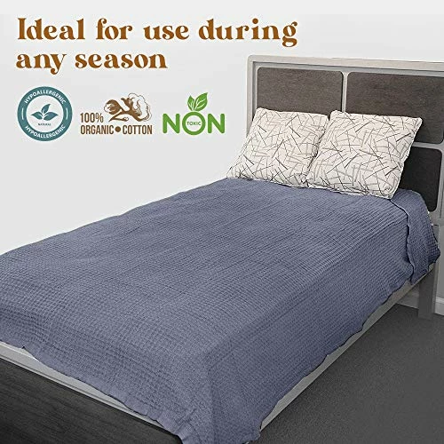 Jmr Usa Inc. JMR 100% Cotton Twin Blanket-Waffle Weave Hotel Throw Blankets Great For All Seasons Upgrade Your Home Decor With Hypoallergenic Soft Quilt For Bed, Couch & Sofa (Blue, Twin 66 X 90) 6 Jmr Usa Inc. JMR 100% Cotton Twin Blanket-Waffle Weave Hotel Throw Blankets Great For All Seasons Upgrade Your Home Decor With Hypoallergenic Soft Quilt For Bed, Couch & Sofa (Blue, Twin 66 X 90) - Image 4