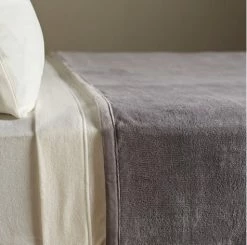 Berkshire Blanket Berkshire Serasoft Plus Plush Polyester Blanket, Grey King Frost Grey