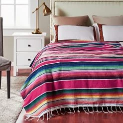 CHARLBYTION Pink Stripe Bed Sofa Cover Throw Blanket Farmhouse Outdoor Tablecloth Musical Instrument Dust Cover. (55''x85'', Pink) -Electric Blankets Sales 2022 51garmfXyYL