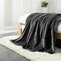 MORANJIAFANG Solid Color Flannel Blanket Thicken Reversible Fleece Thermal Blanket (Dark Grey, Queen 90"×90") 21 MORANJIAFANG Solid Color Flannel Blanket Thicken Reversible Fleece Thermal Blanket (Dark Grey, Queen 90"×90") -Electric Blankets Sales 2022 51gxaBGYwEL. AC