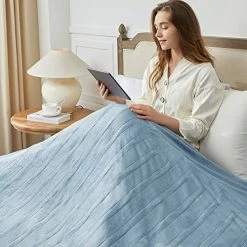 Homemate Electric Heated Blanket Dual Controller King Size 100"x 90" Grey,5 Heating Levels Fast Heating,10 Hours Auto Off, Heat Blanket Over-Heated Protection Double Soft Flannel,ETL Certified Blue -Electric Blankets Sales 2022 51hGhFfUxOL. AC 1