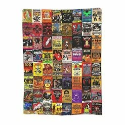 HomeSweety Rock Band Collage Throw Blanket Super Soft Microfiber Lightweight Cozy Bed Blankets Flannel Blanket For Couch Bed Living Room Gifts For Kids Children Men Women 50" X 40" Band Logo -Electric Blankets Sales 2022 51hGyCtFvaL