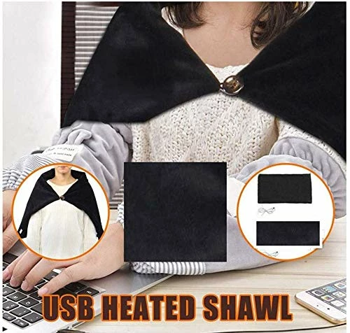 TOHMR USB Heated Shawl, Warm Electric Throws Flannel Blanket Heating Cushion Pad Blanket - 3 Speed Regulating Switch 34"X22" (Gray) 8 TOHMR USB Heated Shawl, Warm Electric Throws Flannel Blanket Heating Cushion Pad Blanket - 3 Speed Regulating Switch 34"X22" (Gray) - Image 6