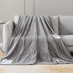 Reaks Heated Blanket Full Size 72" X 84", Electric Blanket With 4 Heating Levels & 10 Hours Auto Off, ETL Certified, Machine Washable, Soft Grey Flannel Fast Heating Blanket -Electric Blankets Sales 2022 51hadoTgijL. AC
