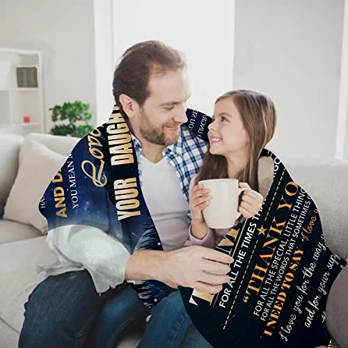 ALBRINT Birthday Gifts For Dad From Daughter, To My Dad Blanket From Daughter, Dad Gifts From Daughter, Happy Father's Day Present 4 ALBRINT Birthday Gifts For Dad From Daughter, To My Dad Blanket From Daughter, Dad Gifts From Daughter, Happy Father's Day Present - Image 2