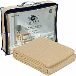 HILLFAIR 100% Cotton Blanket Queen Size 90"x90" - Luxury Decorative Soft Breathable Skin-Friendly Cotton Bed Blankets For All Season- Perfect Textured Blanket Layer For Couch Bed Sofa- Teal Queen White -Electric Blankets Sales 2022 51hkgyGs0RL. AC