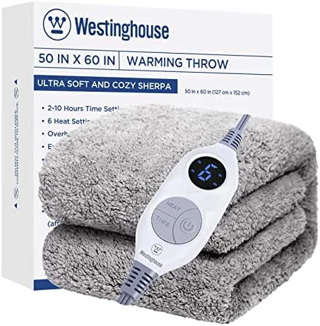 Westinghouse Electric Blanket Full Size, Soft Plush Sherpa Heated Blanket With 10 Heating Levels & 1-12 Hours Auto-Off, Machine Washable, 62x84 Inches, Darkgrey 10 Westinghouse Electric Blanket Full Size, Soft Plush Sherpa Heated Blanket With 10 Heating Levels & 1-12 Hours Auto-Off, Machine Washable, 62x84 Inches, Darkgrey - Image 8