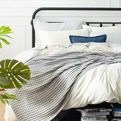 Bedsure Waffle Cotton Blanket Twin - Grey Viscose From Bamboo Waffle Weave Blanket For Bed Twin Size, Soft Lightweight Blanket For All Season(66x90 Inches) -Electric Blankets Sales 2022 51i041Pi5iS