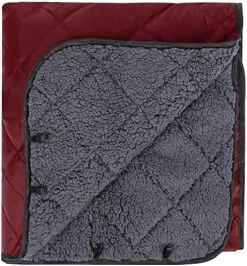 REDCAMP Large Warm Blanket With Sherpa Lining, Cold Weather Outdoor Blanket Windproof For Camping Stadium, Machine Washable 79"x 79" Red -Electric Blankets Sales 2022 51i2cBUYd L. AC