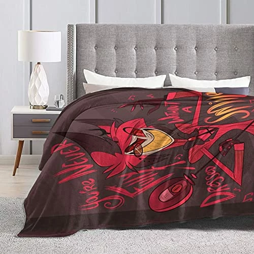 YSFyinee Hazbin Alastor Hotel Ultra-Soft Micro Fleece Blanket Warm 3D Graphic Plush Fluffy For Couch, Bed, Sofa 60"X50" Black 6 YSFyinee Hazbin Alastor Hotel Ultra-Soft Micro Fleece Blanket Warm 3D Graphic Plush Fluffy For Couch, Bed, Sofa 60"X50" Black - Image 4