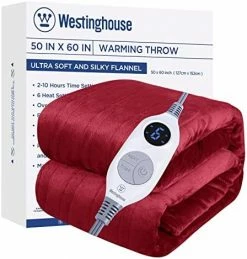 Westinghouse Electric Blanket Flannel | 84x90 Inch Warming Heated Blanket-Home, Bed, 1-12 Hour Time Setting, Machine Washable, Grey -Electric Blankets Sales 2022 51ie63knFiL. AC 1