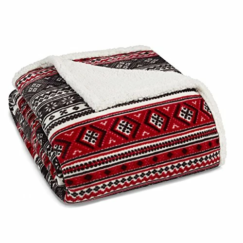 Eddie Bauer - Twin Blanket, Reversible Sherpa Fleece Bedding, Super Soft Plush Home Decor (Classic Fair Isle Black, Twin) Kettle Falls Grey/white 3 Eddie Bauer - Twin Blanket, Reversible Sherpa Fleece Bedding, Super Soft Plush Home Decor (Classic Fair Isle Black, Twin) Kettle Falls Grey/white
