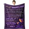 Yamco Daughter Gifts From Mom Blanket - Birthday Gifts For Daughter Adult 60"X 50" - Gifts For Daughter - Gifts For Grown Daughter - Mom To Daughter Gifts - Mothers Day Birthday Graduation Gift Ideas