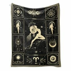 Electric Blankets Sales 2022 6 Eupoebun Aries Constellation Blanket Lightweight Microfiber Astrology Blanket Aries Zodiac Sun And Moon Decor Birthday Graduation Meaningful Gifts Aries Gifts For Women Men 40"X50" Aquarius11