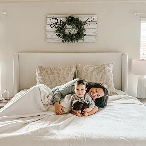 Peacock Alley Favorite Blanket | Luxury Reversible Cotton Blanket | Perfect For Year Around Use | 100% Long Staple Cotton (White, King/Cali King) 7 Peacock Alley Favorite Blanket | Luxury Reversible Cotton Blanket | Perfect For Year Around Use | 100% Long Staple Cotton (White, King/Cali King) - Image 5