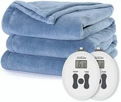 Sunbeam Royal Luxe Cadet Blue Heated Blanket - Full -Electric Blankets Sales 2022 51jgu2V z9L. AC