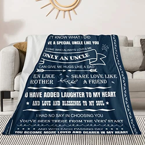 KCIWLOIZ Uncle Gifts Blanket Gift For Uncle From Niece Nephew Best Uncle Ever Blanket For Birthday Aniversary Thanksgiving Day 60''x50'' To New Dad 4 KCIWLOIZ Uncle Gifts Blanket Gift For Uncle From Niece Nephew Best Uncle Ever Blanket For Birthday Aniversary Thanksgiving Day 60''x50'' To New Dad - Image 2