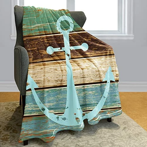 HommomH 50" X 80" Blanket Comfort Warmth Soft Cozy Air Conditioning Easy Care Machine Wash Nautical Decor Anchor Multi 5 17 HommomH 50" X 80" Blanket Comfort Warmth Soft Cozy Air Conditioning Easy Care Machine Wash Nautical Decor Anchor Multi 5 - Image 15